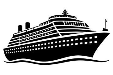 
cruise ship icon, cruise ship silhouette vector illustration

