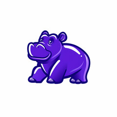 Fototapeta premium Flat Modern Hippo Logo – Vector Icon Illustration