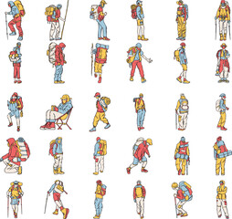 Hiking Human Gesture Illustration
