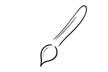 A hand-drawn simple painting brush. A good object for any project.	