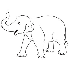 Elephant Animal Line Art Illustration