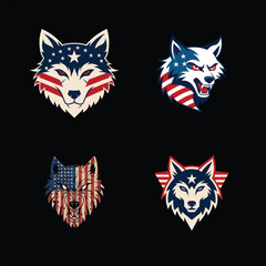 Obraz premium Wolf vector illustrations