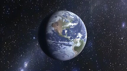 Obraz premium Earth viewed from space, with one side green and thriving, and the other side covered in pollution and smog