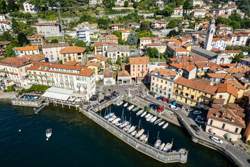 Fototapeta premium City of Menaggio, Lake Como drone photography. Italy 22.08.2024