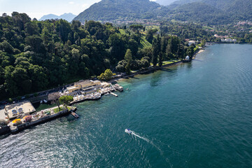 City of Bellagio, drone photo Lake Como, Italy 23.08.2024