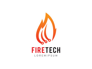 Fire Technology logo symbol or icon template
