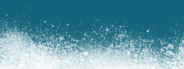 Teal and tangerine theme with digital particle decor, vast negative space. grunge gradient banner, template empty space color gradient rough. Shimmering blur spot lights on abstract background