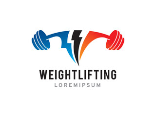 Weight lifting logo symbol or icon template