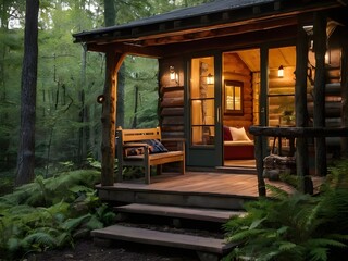 old wooden house in forest