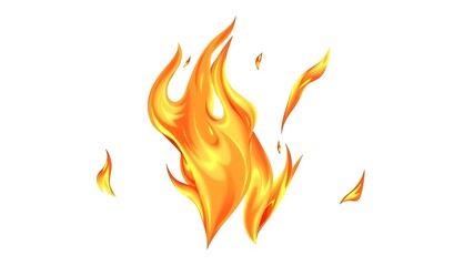 fire flames on white background