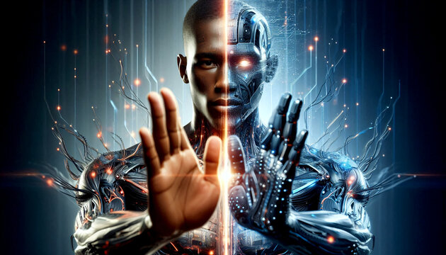 Digitaler Klon. Hyperrealistischer Klon. Vervielf&auml;ltigung