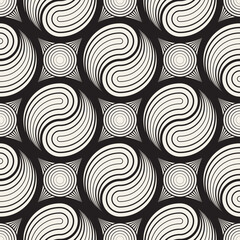 Vector seamless pattern. Modern stylish abstract texture. Repeating geometric circle and star tiles from decorative elements.