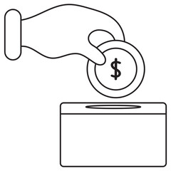 Donate and Giving Line Art