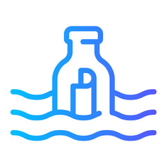 message in a bottle gradient icon
