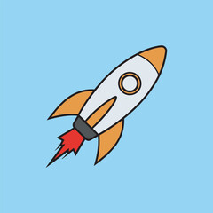 Colored Rocket Icon, Rocket Vector Outline with Clipart, Rocket Illustrations.