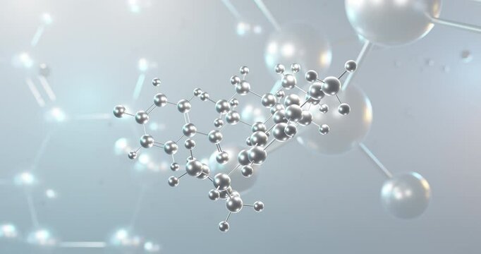 Lidanserin rotating 3d molecule, molecular structure of 5-ht2a antagonists, seamless video