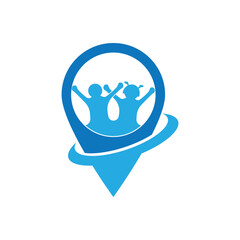 kids play point logo. Kids play place logo design