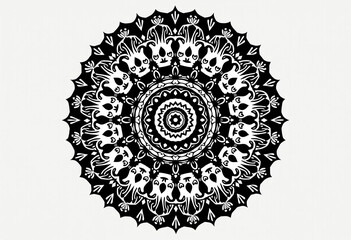 black and white color mandala design high resolution