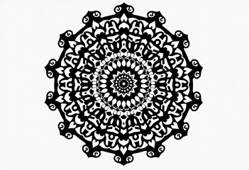 black and white color mandala design high resolution