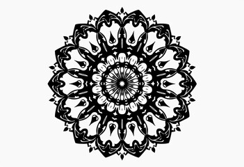 black and white color mandala design high resolution