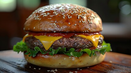 Juicy Cheeseburger - Close Up Food Photography