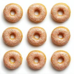 various donuts isolated on a white background