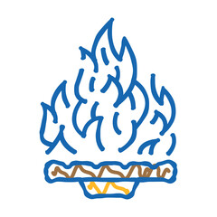 burn fire doodle icon sketch vector. burn fire sign. isolated symbol illustration