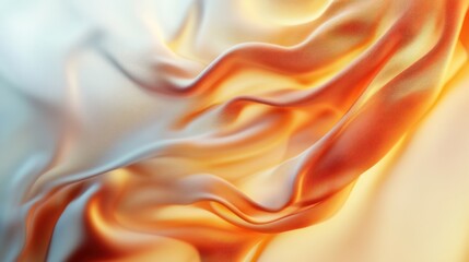 Obraz premium Abstract fabric texture with flowing waves in warm orange and soft white tones.