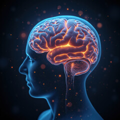 3D Brain Model with Glowing Neural Connections – Perfect for Neuroscience, Medical, and AI Concepts