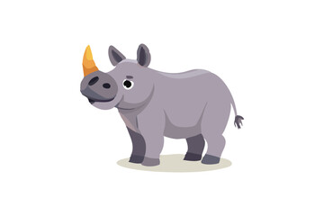  Cute Rhinoceros vector art illustration