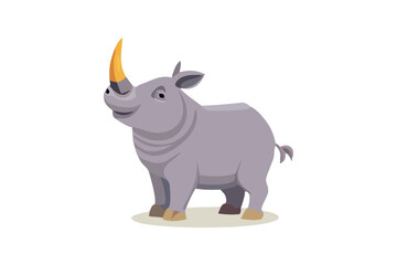  Cute Rhinoceros vector art illustration
