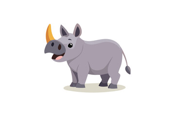  Cute Rhinoceros vector art illustration