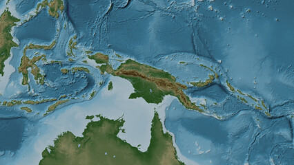 New Guinea Island. Papua New Guinea, Indonesia. Physical © zelwanka