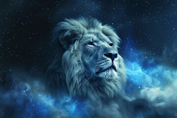 Naklejka premium Astrological composition with concept of Leo zodiac sign symbol