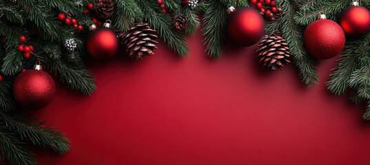 Christmas Background with Pine Branches