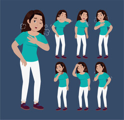 Sick people with different symptoms