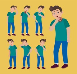 Fototapeta premium Sick people with different symptoms