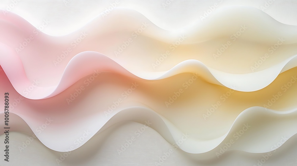 Poster pastel pinks and yellows create a wavy abstract background that feels soft and soothing.