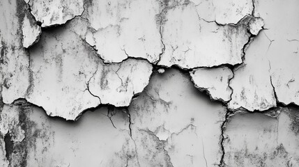 Obraz premium Cracked and peeling white paint on wall