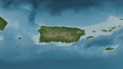 Puerto Rico Island. United States. Physical © zelwanka