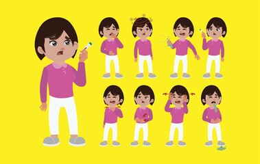 Naklejka premium Sick people with different symptoms