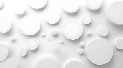 White circles with shadows. abstract pattern for web or print template white background, brochure cover or app. Material style. Geometric 3D illustration. 