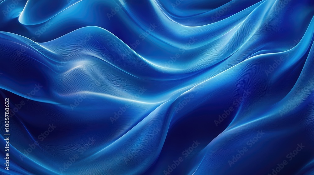Aufkleber dynamic blue wave patterns flowing horizontally, forming a vibrant abstract background design