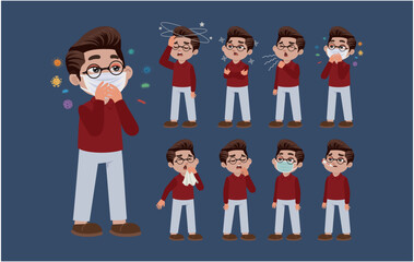 Fototapeta premium Sick people with different symptoms