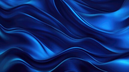 Obraz premium Dynamic horizontal background with vibrant blue wave patterns creating a flowing abstract design