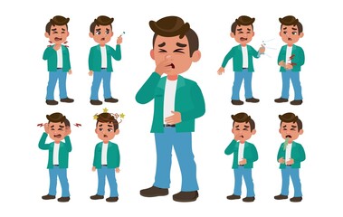 Sick people with different symptoms