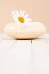 Soap with herbal flower