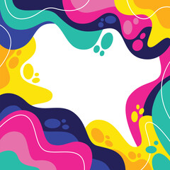 Full color abstract fluid shape background flat vector