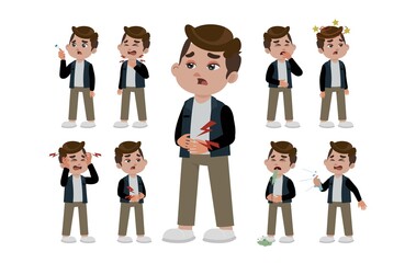 Sick people with different symptoms