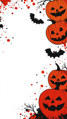 White Background Halloween Pumpkins Design